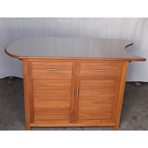 Teak Cabinet Medium DEEP W/ 2 Drawer SS - LEFT  (In-Stock US) *