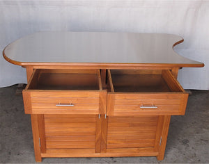 Teak Cabinet Medium DEEP W/ 2 Drawer SS - LEFT  (In-Stock US) *